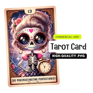 The Procrastinating Perfectionist Funny Tarot Card Png, Witchy Sublimation Vorlage – Sofortiger digitaler Download