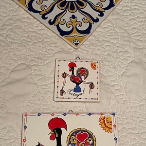 Vintage Ceramic Trivets, Portuguese Ceramic Tile, Aleluia Aveiro, Made in Portugal, Retro Kitchen, Housewarming Gift, Sold Individually