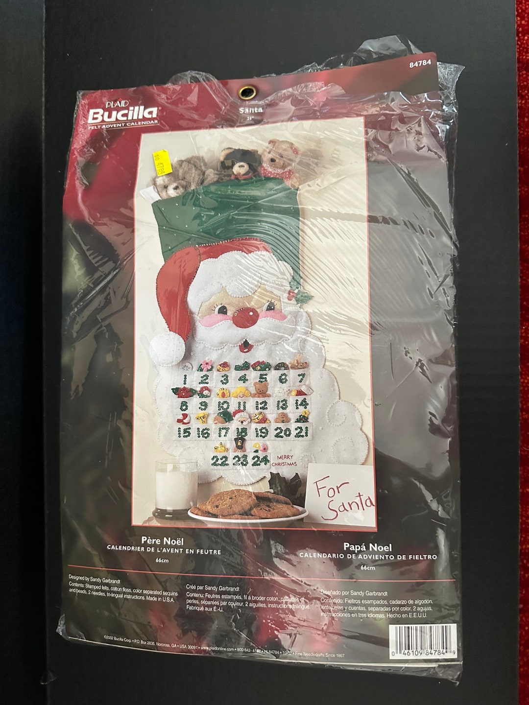 Bucilla, Felt Applique Advent Calendar, Santa Pere Noel, Christmas Kit