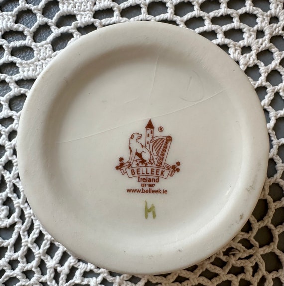 Belleek Irish Blessing Trinket/Ring Box, Parian C… - image 6