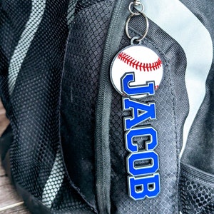 Baseball - Nametag Customized Sports Bag Tag - Keychain