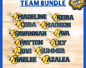 Softball Team Bundle- Personalized Bag tags – Coach & Team Gifts