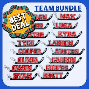 TEAM BUNDLE - HOCKEY - Customized Sports Bag Tag - Keychain Team gifts