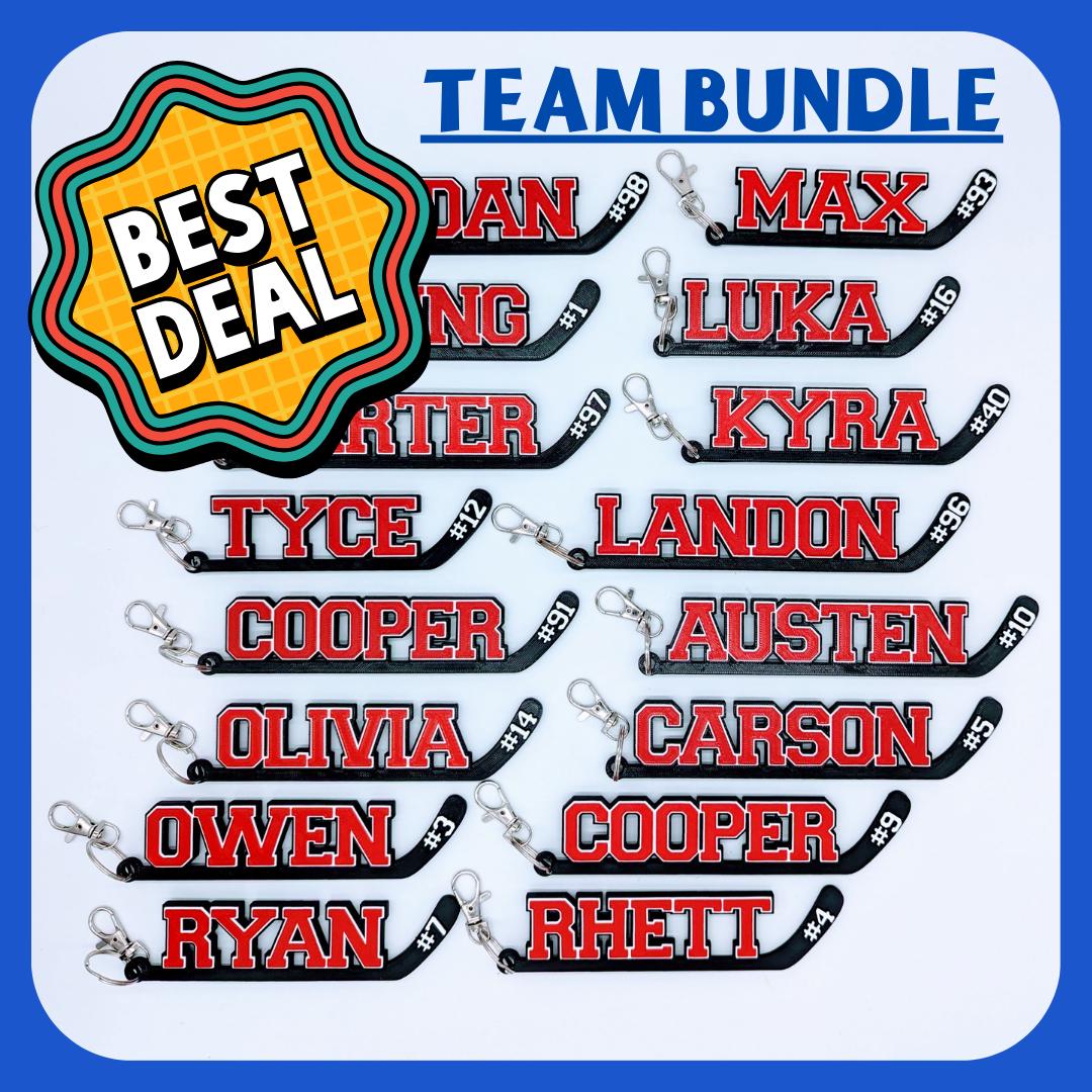 TEAM BUNDLE - HOCKEY - Customized Sports Bag Tag - Keychain Team gifts
