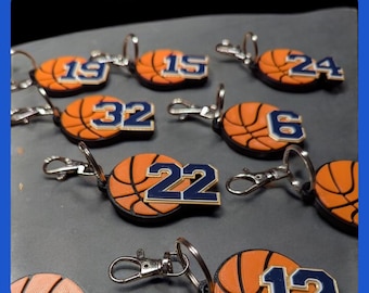 TEAM BUNDLE- Basketball, NUMBER - Customized Sports Bag Tag - Keychain Team gifts