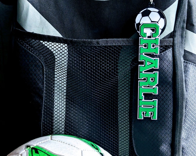 Fußball - Personalisierter Fußball-Sporttaschenanhänger - Schlüsselanhänger