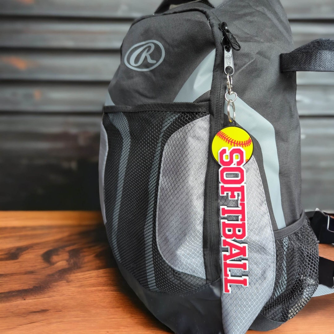 Softball Customized Sports Bag Tag Keychain Etsy