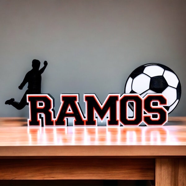 Soccer player - Customized name 3D- Gift