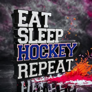 Eat-Sleep-Hockey- Desk Decoration- Sports Room
