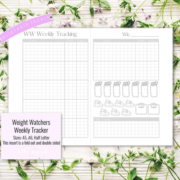 Weekly Weight Watchers Printable Tracker - Customizable