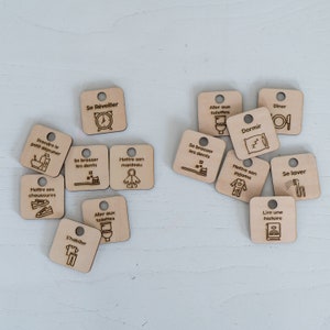 Tableau de motivation routine matin et soir en bois personnalisé ...