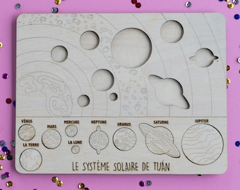 Sistema solar de madera personalizado