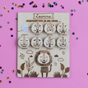 Personalized Wooden Emotions Chart - Montessori Emotions Wheel