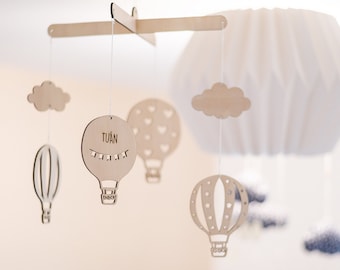 Personalized wooden hot air balloon suspension