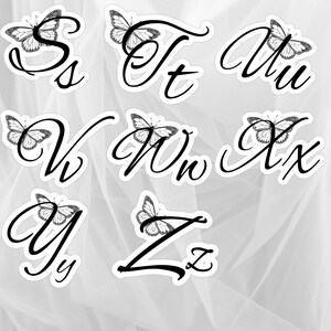 Decorative Butterfly Lettering Set Butterfly Alphabet Artwork for ...