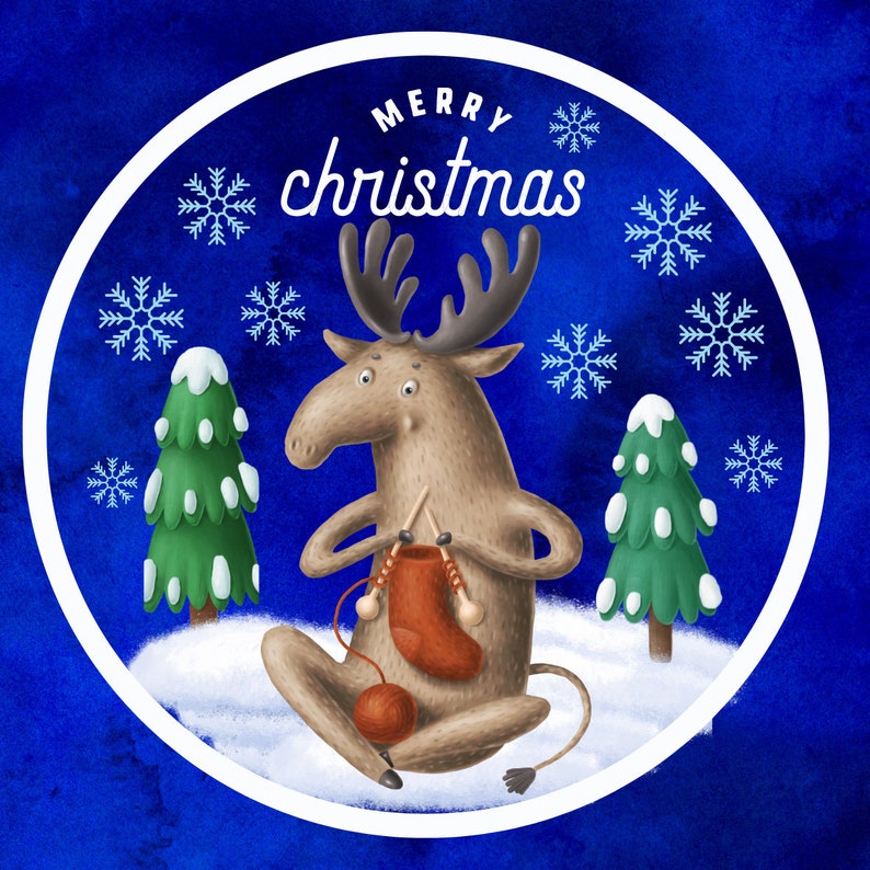 Printable Christmas Stickers Digital Stickers Christmas Etsy