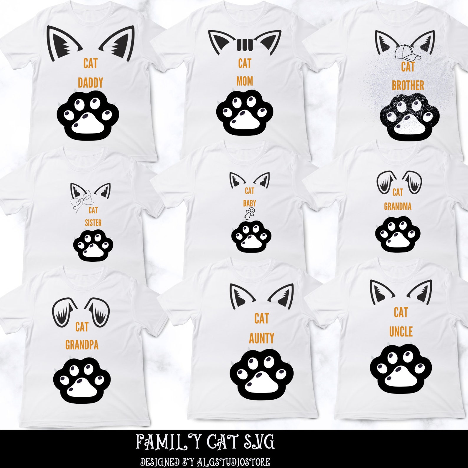 Cat Family Svg Files in Cricut Silhouette Clipart - Etsy