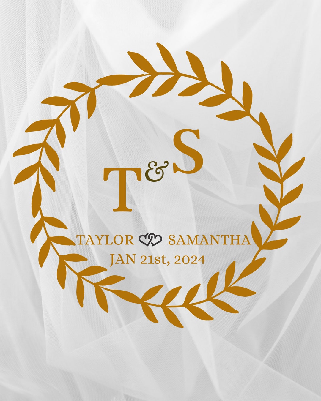 Elegant Custom Wedding Dance Floor Logo Design Personalized Monogram