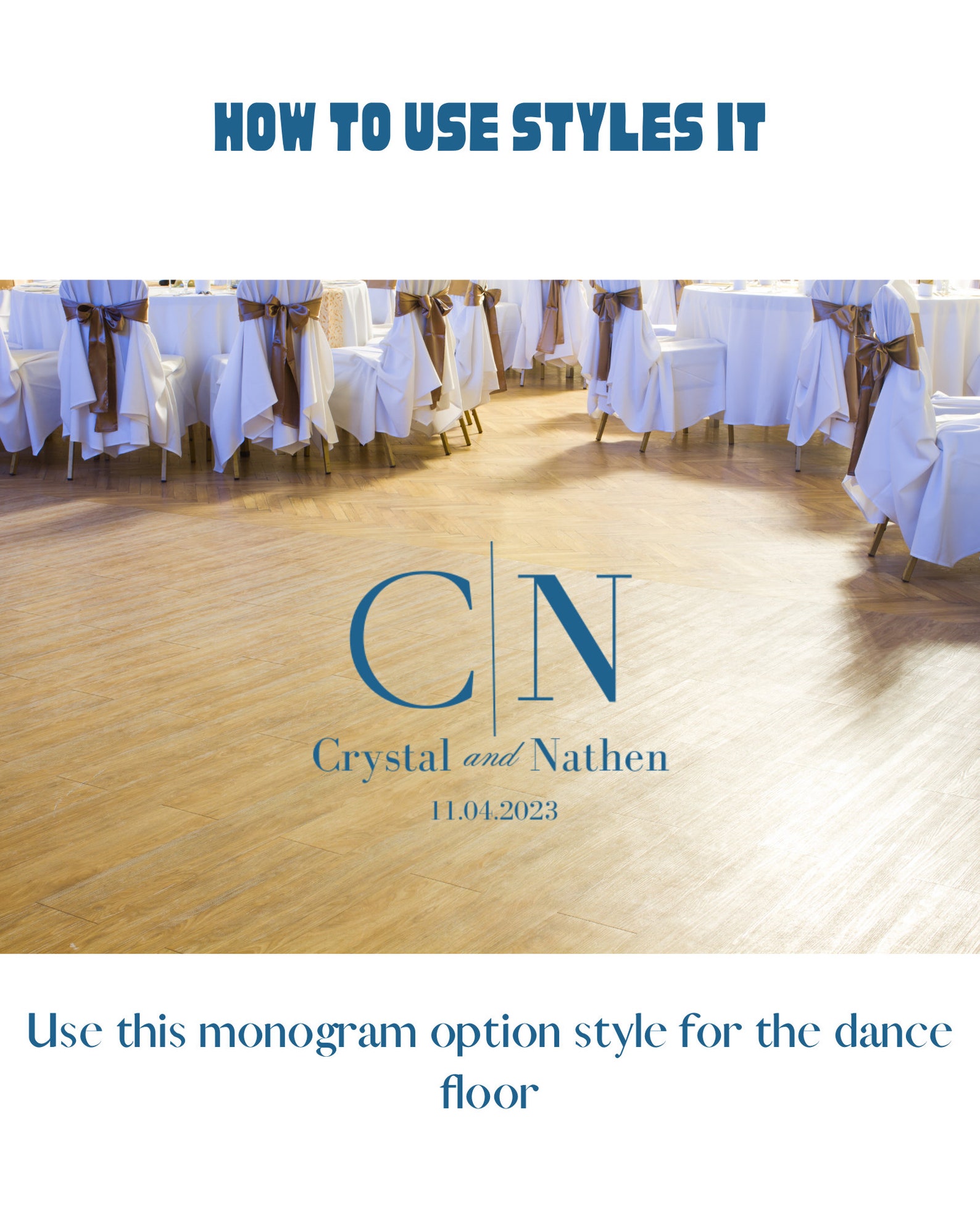 Minimalist Personalized Wedding Dance Floor Logo Monogram Design