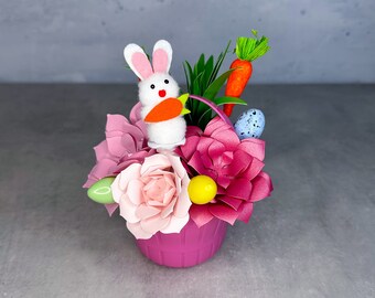 Mini Easter Basket with Bunny Pick Succulent Pot