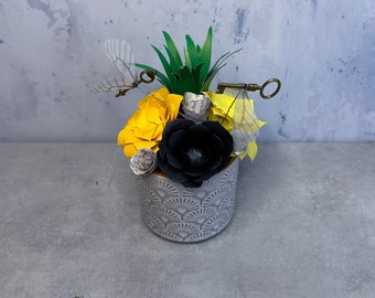 Flying Keys Hogwarts House Paper Flower Succulent Pot