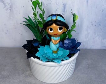 Jasmine Figure in Paper Flower Succulent Pot