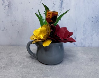 Hogwarts House Button Mini Cup Paper Flower Succulent Pot