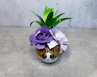 Mini Cat Paper Flower Succulent Pot