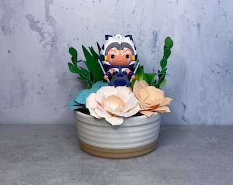 Ahsoka Figure in Paper Flower Succulent Pot