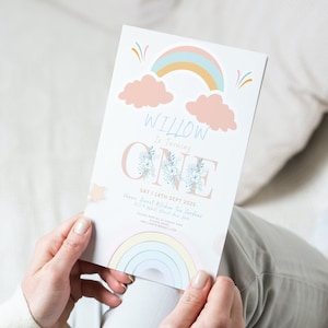 EDITABLE Willow Turns One - Birthday Invitation