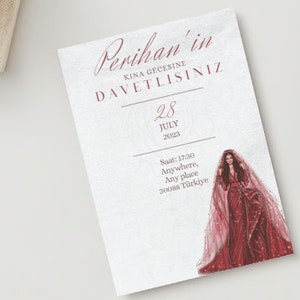 Henna Night Invitation: Turkish Kina Gecesi, Editable (Digital Download)