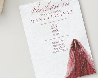 Henna Night Invitation: Turkish Kina Gecesi, Editable (Digital Download)