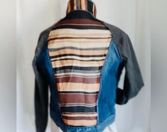 Veste en jean recyclée SM à ornements pour femme