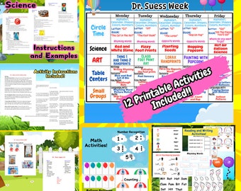 Dr Suess Week lesson plan for Preschool with Printable Worksheets