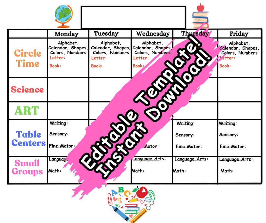 Preschool Editable Template Etsy Preschool Editable Template Etsy
