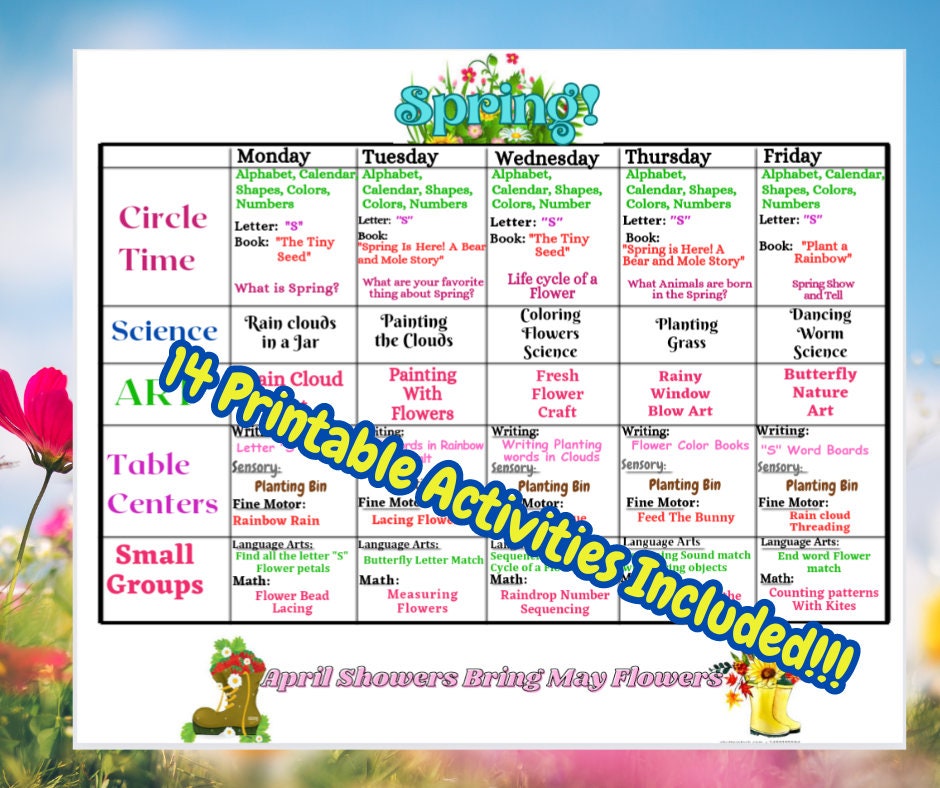 Spring Week!!! Full Week of Spring Activities!! Printable Activities Included!