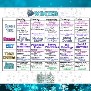Winter Season Lesson Plan, Printable Activities, Educational Preschool Activities, Preschool Curriculum