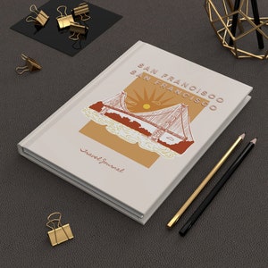 Vintage Inspired Journal, Stylish San Francisco Artwork, New Job Present, College Student Gift, RV Trip Accessories, Custom Diary for Her