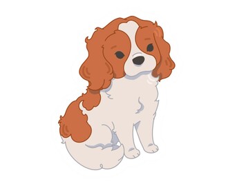 King Charles Cavalier/ Cocker Spaniel Dog Sticker | Kiss-Cut Vinyl Sticker