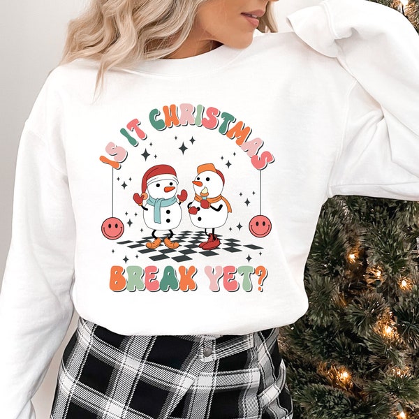 Is It Christmas Break Yet SVG for Cricut, Cut Files, T-Shirt Printing, Instant Download, School T-Shirt SVG, Funny Retro Teacher Christmas