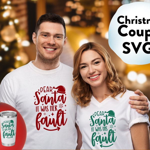 His and Hers - Cute Couple Christmas SVG Bundle for Cricut, Cut Files, T-Shirt Printing - CHRISTMAS Clipart