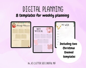 Digital planner templates for weekly planning