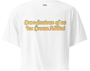 Top corto Ice Cream Addict: camiseta de postre de verano para mujer