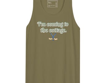 Camiseta sin mangas de romance de hockey / Voy a la cabaña