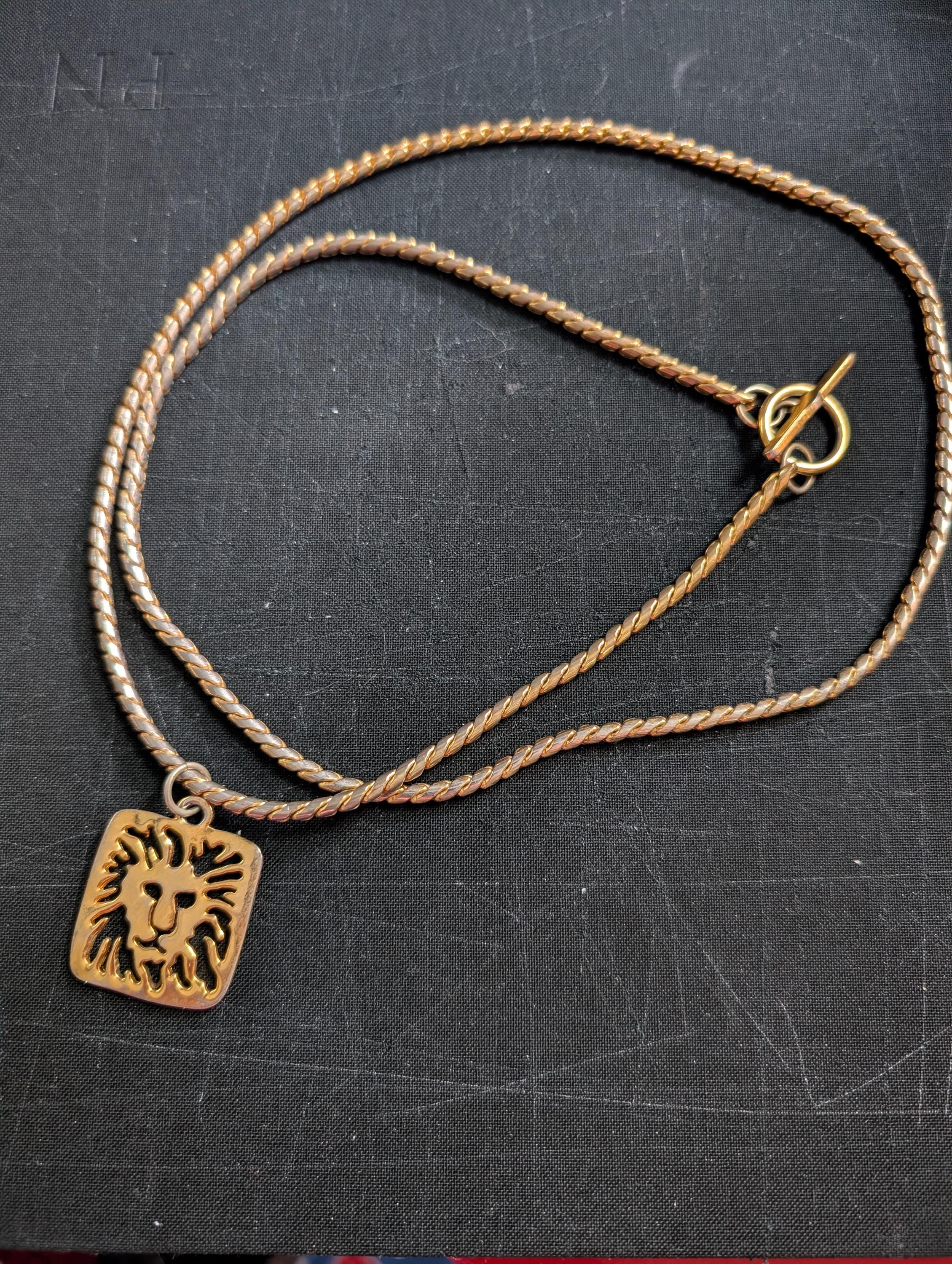 Anne Klein Gold Lion Necklace - Etsy
