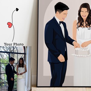 Conjunto de convites para casamento com retrato de casal sem rosto para presente, desenho de relacionamento de namorado e namorada, arte digital para lembrança