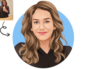 Custom Cartoon Portrait - Personalized Digital Avatar for Him - Profile Picture from Photo - Cartoon Drawing - Avatar Creator - Unique Gift