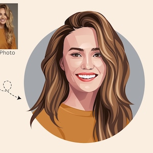 Personalised photo, Custom portrait, Unique gifts, Custom Digital Vector Art, Cartoon Profile Picture Design from Photo Avatar Illustration.