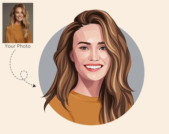 Personalised photo, Custom portrait, Unique gifts, Custom Digital Vector Art, Cartoon Profile Picture Design from Photo Avatar Illustration.