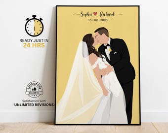Valentine’s Day Gift - Faceless Couple Portrait - Personalized Digital Art - Custom Boyfriend & Girlfriend Gift - Anniversary Gift